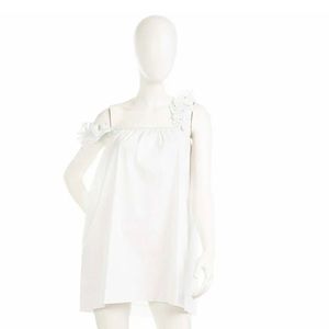 LPA white ruffle mini dress